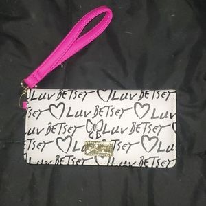 Betsey Johnson billfold wallet with wristlet